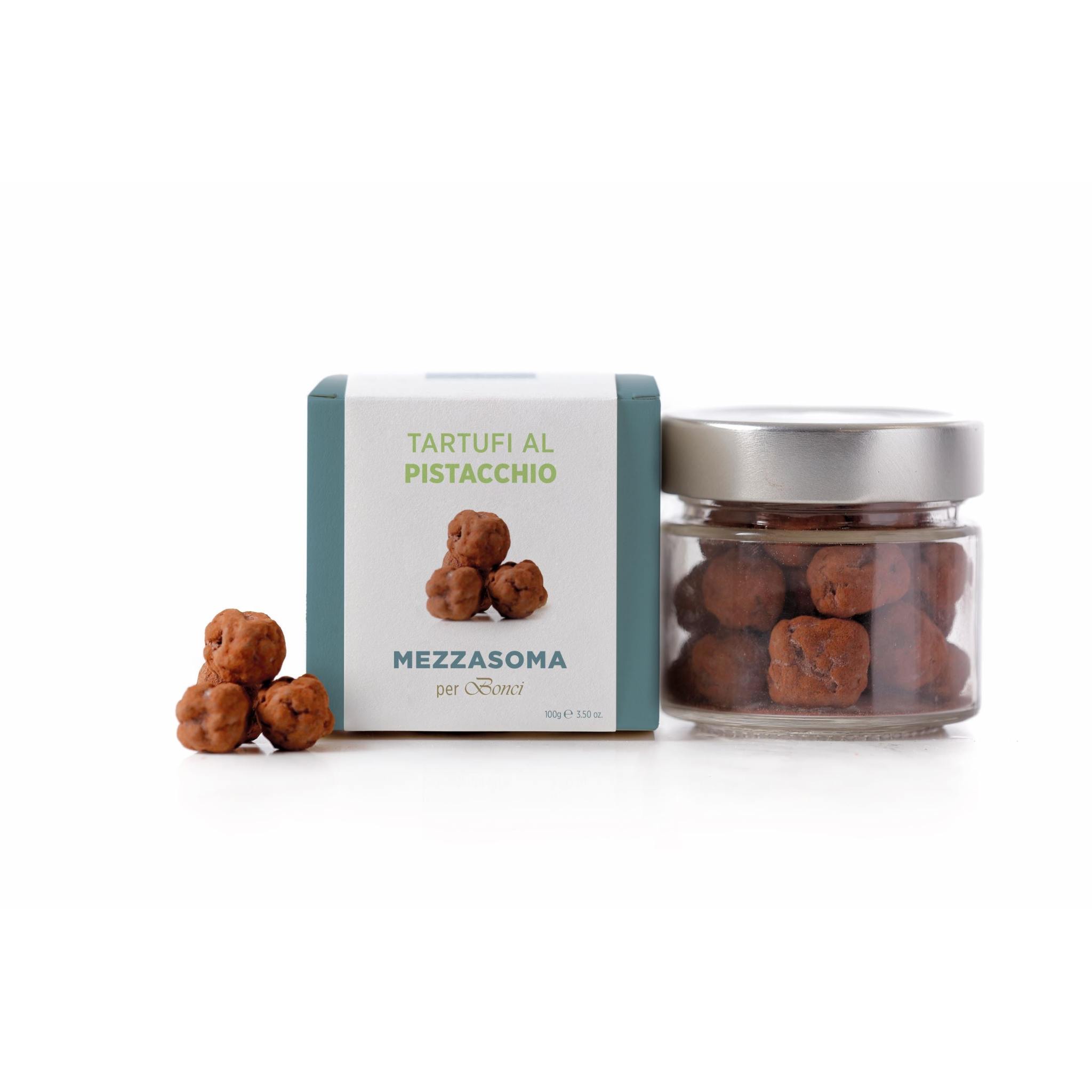 Mezzasoma - DRAGEE - tartufi al pistacchio pralinati